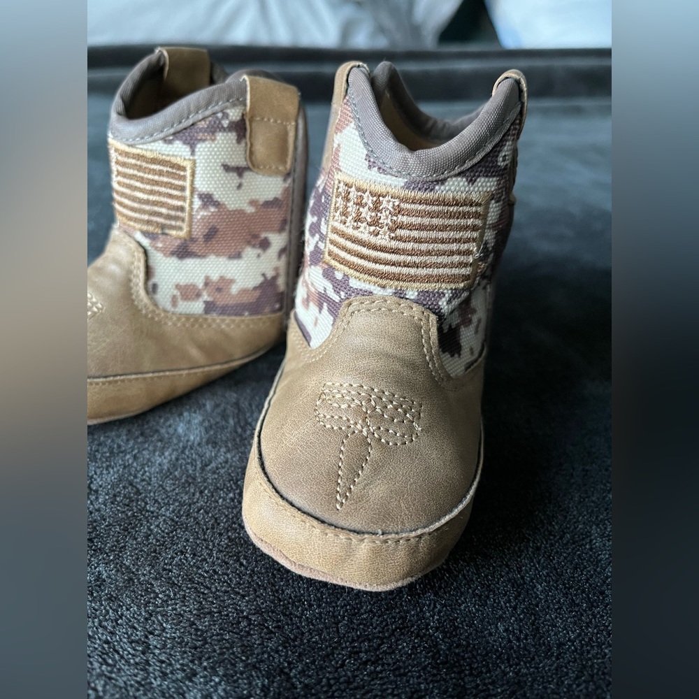 Ariat Tan and Camouflage Kids Boots